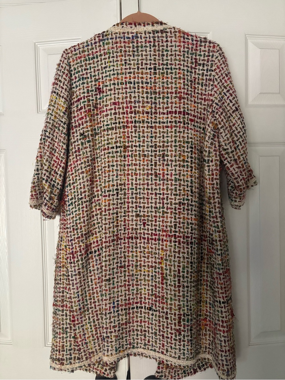 Anthropologie Cream Tweed Jacket with Multicolor Flecks - Picture 2 of 4